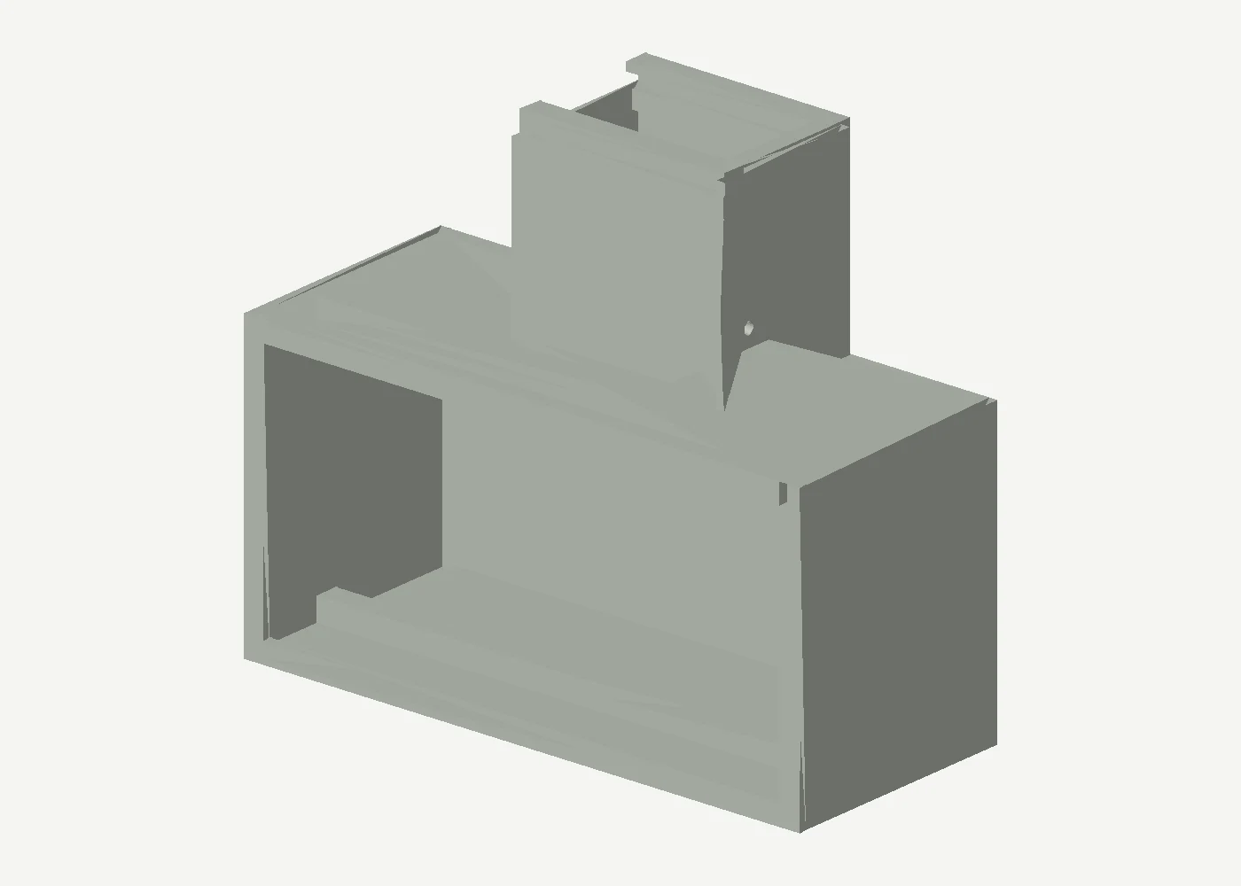 Neutral shaded view generated from the archived laminar2.stl enclosure model.