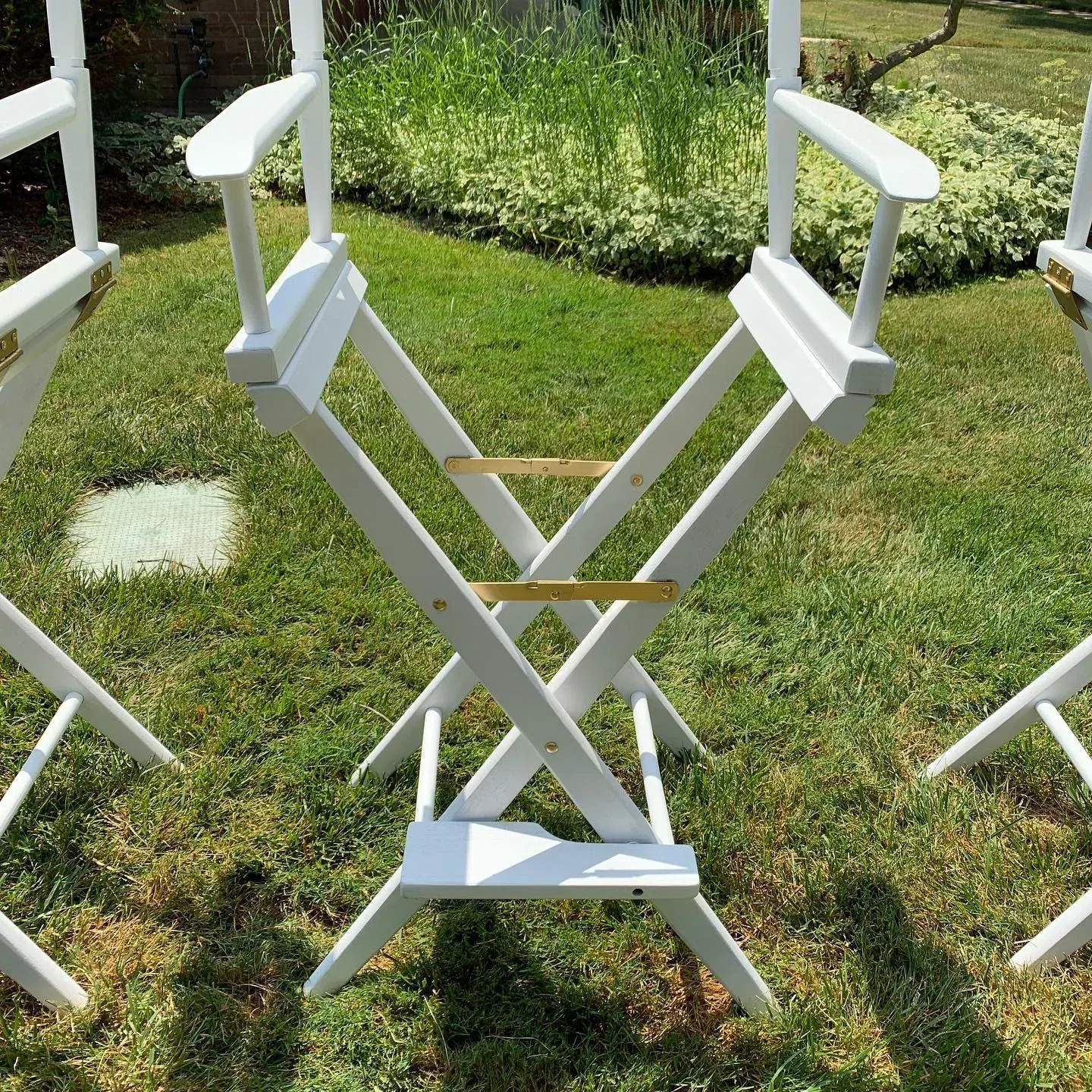 Refinished tall director-chair frames; the customer was providing the canvas.
